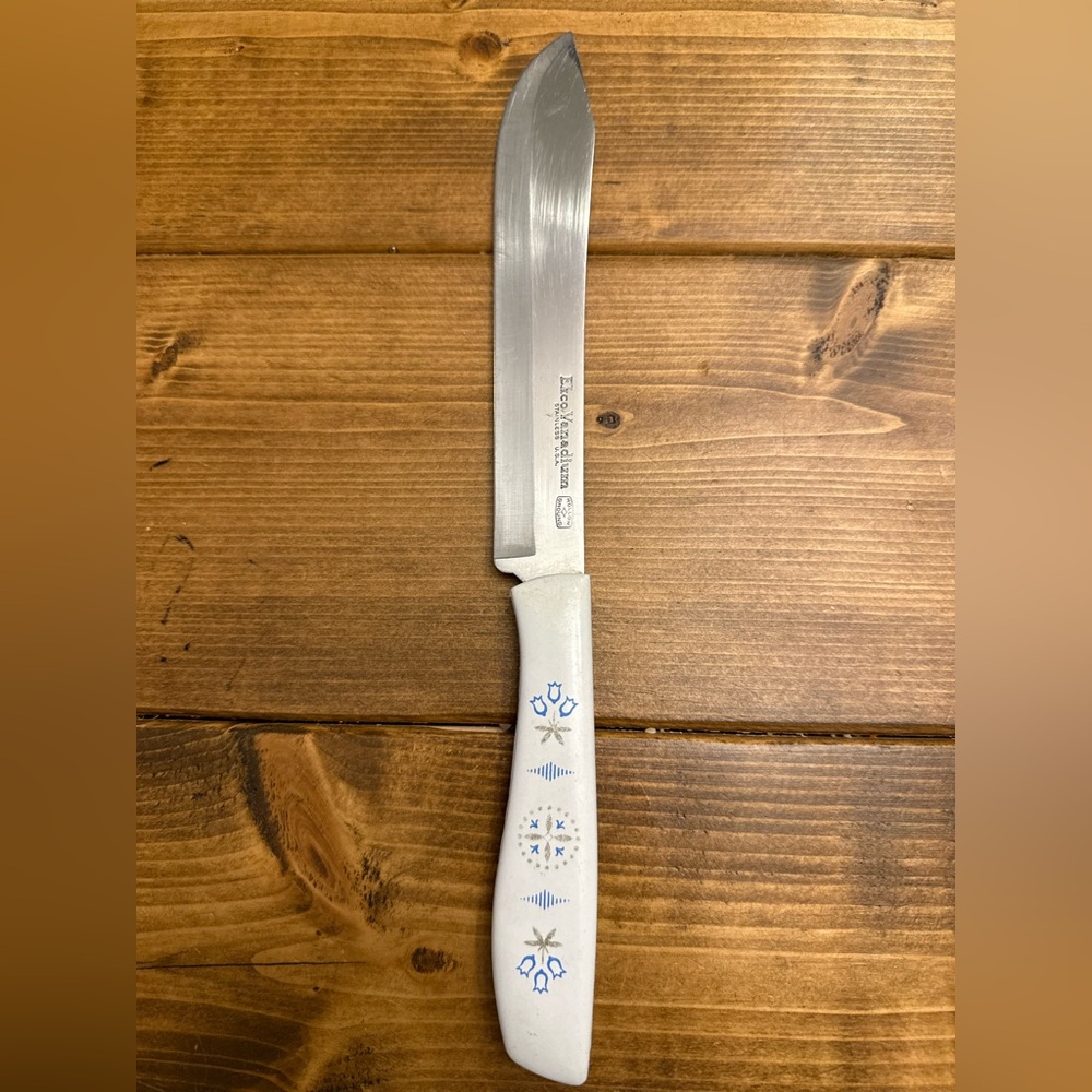 Vintage 7” Blade Tulip Stainless Vanadium Knife Ekco Tulip Design USA Chef Knife